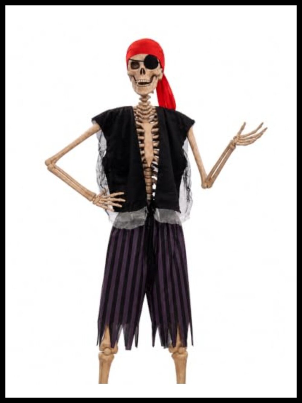 12 ft Skeleton Pirate Costume Set Polyurethane Foam Halloween Outdoor Decor